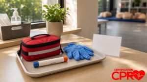 Anaphylaxis first aid training supplies for CPR and First Aid classes in El Paso.