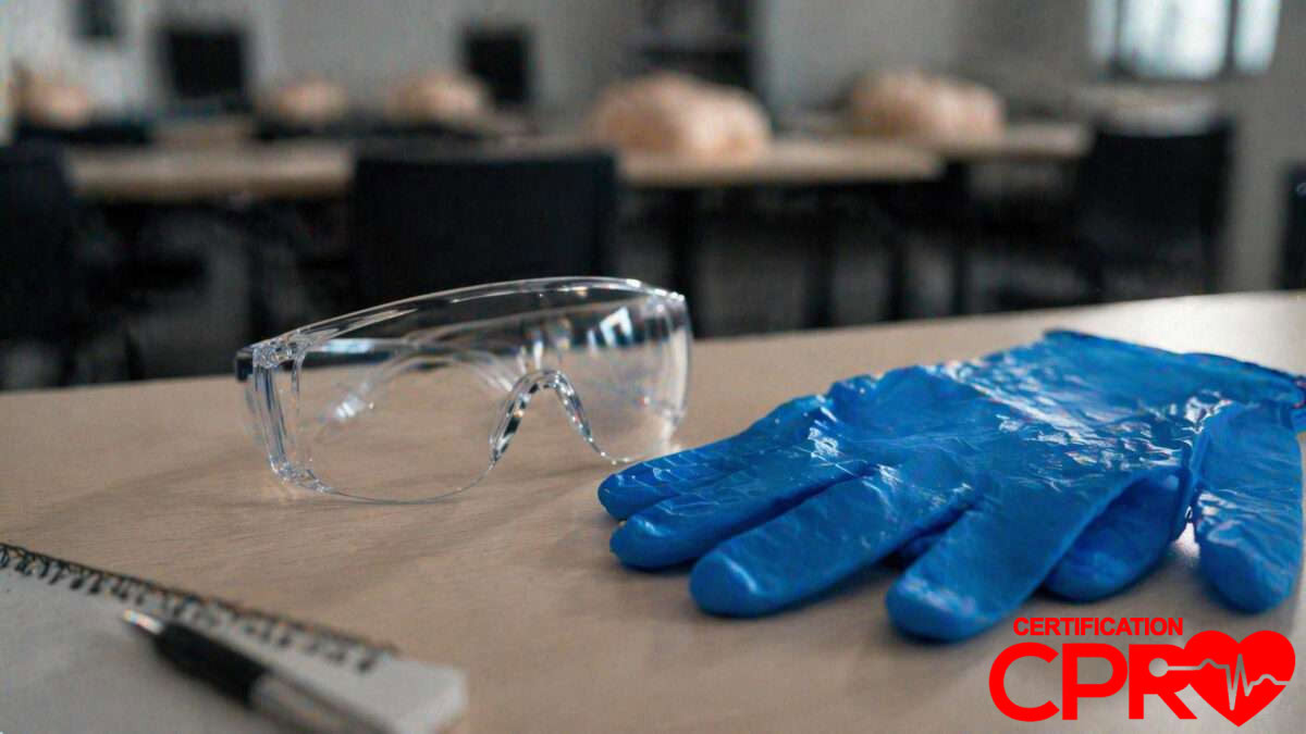 PPE gear for bloodborne pathogens training in CPR certification classes El Paso.