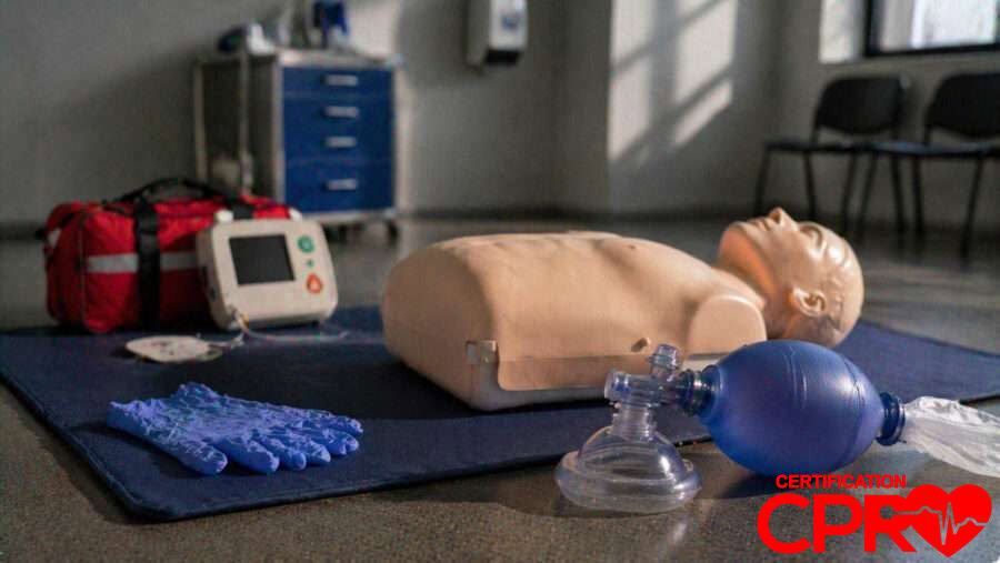 CPR training manikin with AED and rescue mask for certification in El Paso.