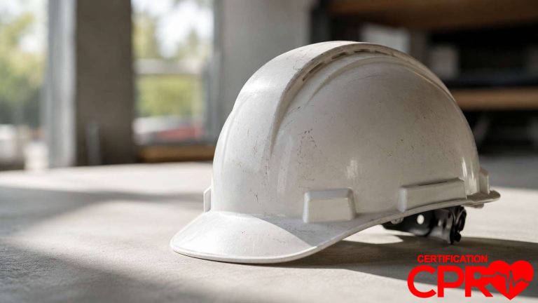 Construction helmet for CPR certification training in El Paso.