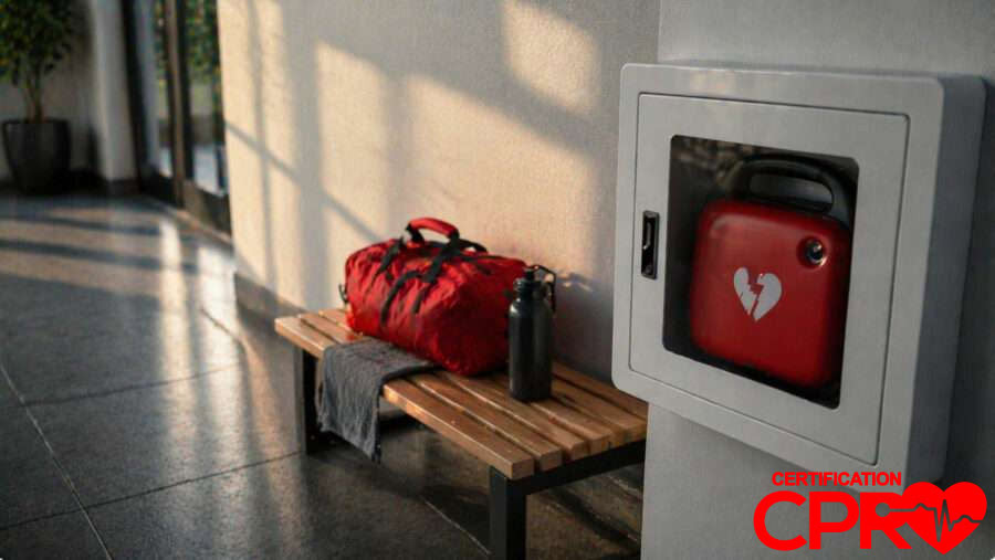 CPR training kit and AED device for cardiac emergencies in El Paso.