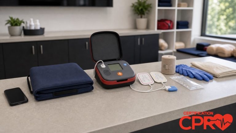 AED trainer and CPR classroom supplies for learning the Chain of Survival in El Paso.